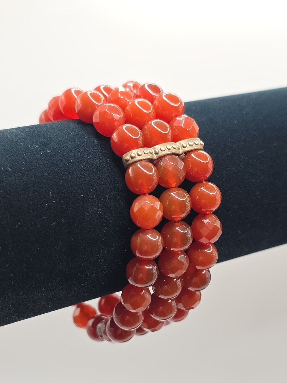 Red-Orange Carnelian Multi-Strand Stretch Bracelet